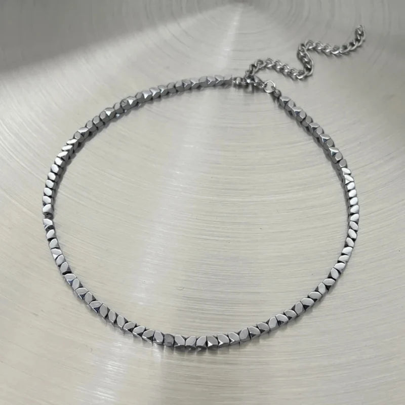 Irregular Chunk Steel Necklace — vista completa