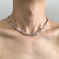 Irregular Chunk Steel Necklace — dettaglio