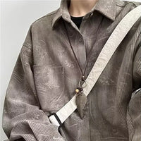 Jacquard Corduroy Long Sleeve Button Down Shirt — in alternativa