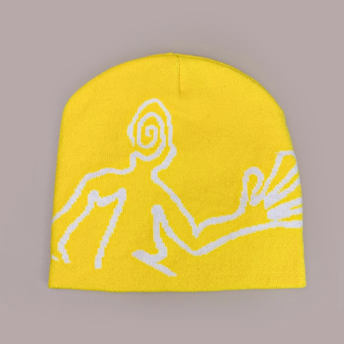 Jacquard Mystery Man Graphic Beanie — dettaglio del tessuto