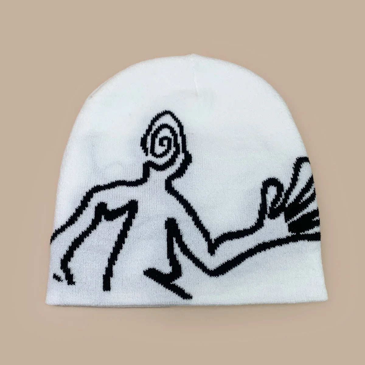 Jacquard Mystery Man Graphic Beanie — vista frontale