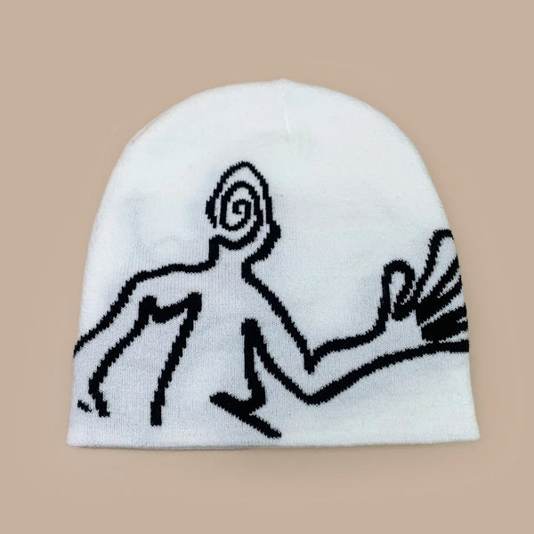 Jacquard Mystery Man Graphic Beanie — vista frontale