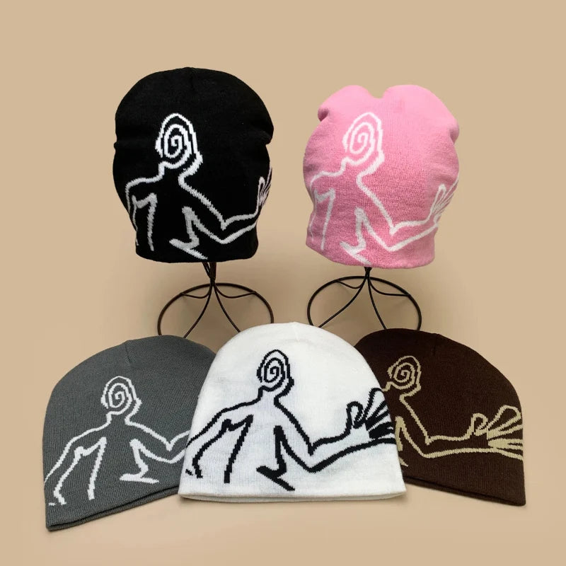 Jacquard Mystery Man Graphic Beanie — dettaglio della stampa