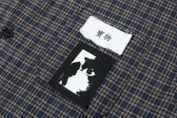 Japanese Graffiti Patch Plaid Workshirt — dettaglio della stampa