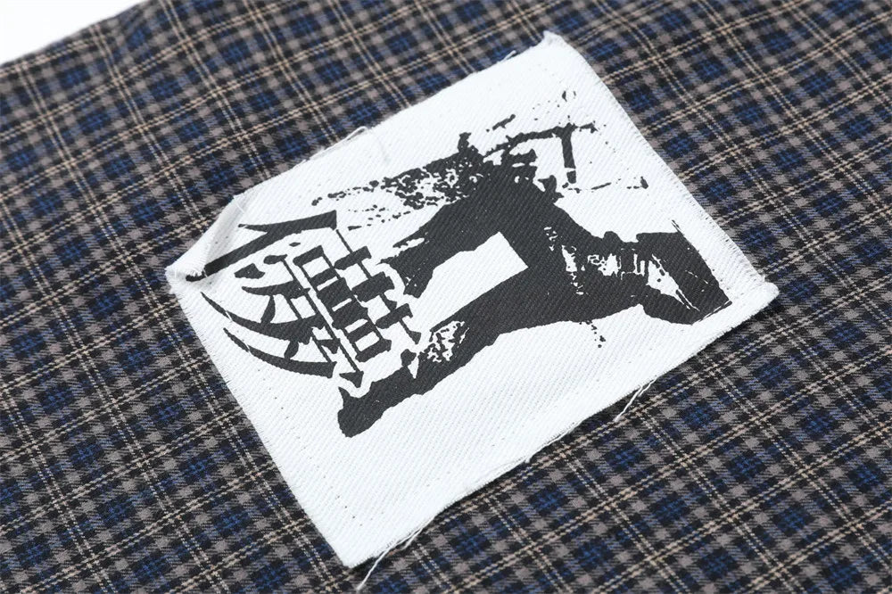 Japanese Graffiti Patch Plaid Workshirt — in alternativa
