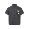 Y2K Japanese Graffiti Patch Plaid Workshirt