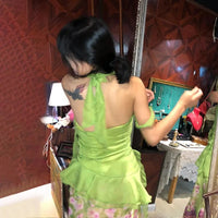 Japaneses Green Halter Top — vista posteriore