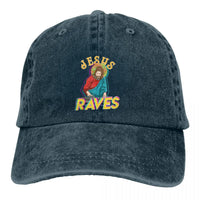 Jesus Raves Baseball Cap — vista posteriore