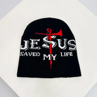 "Jesus Saved My Life" Graphic Beanie — dettaglio