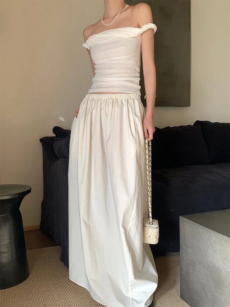 Kink Off Shoulder Slim Crop Top — vista laterale