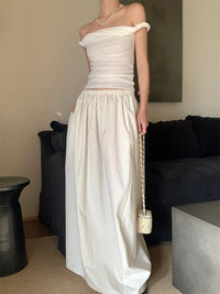 Kink Off Shoulder Slim Crop Top — vista laterale