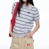 Y2K Kitty Striped Polo Shirt