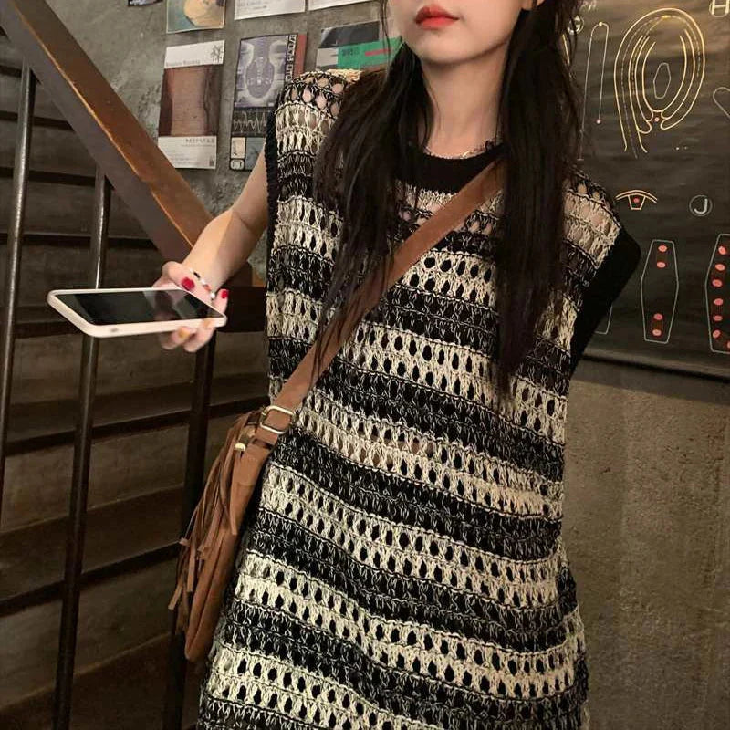 Knitted Cowl Hollow Out Tassel Sweater — in alternativa
