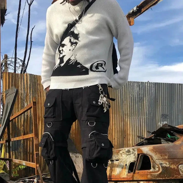Knitted Graphic Jumper — vista frontale