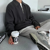 Knitted Lapel 1/4 Zip Jumper Sweater — in alternativa