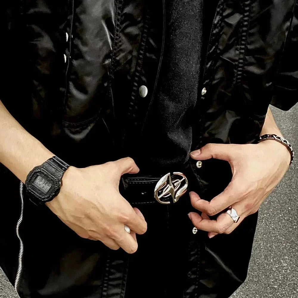 Korean Cross Punk Buckle Belt — dettaglio