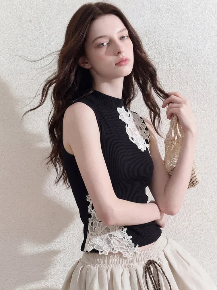 Lace Hollow Out Summer Tank Top — dettaglio