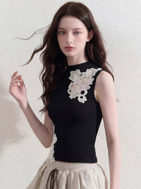 Lace Hollow Out Summer Tank Top — dettaglio della stampa