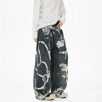 Lace Print Graphic Mens Jeans — dettaglio della stampa