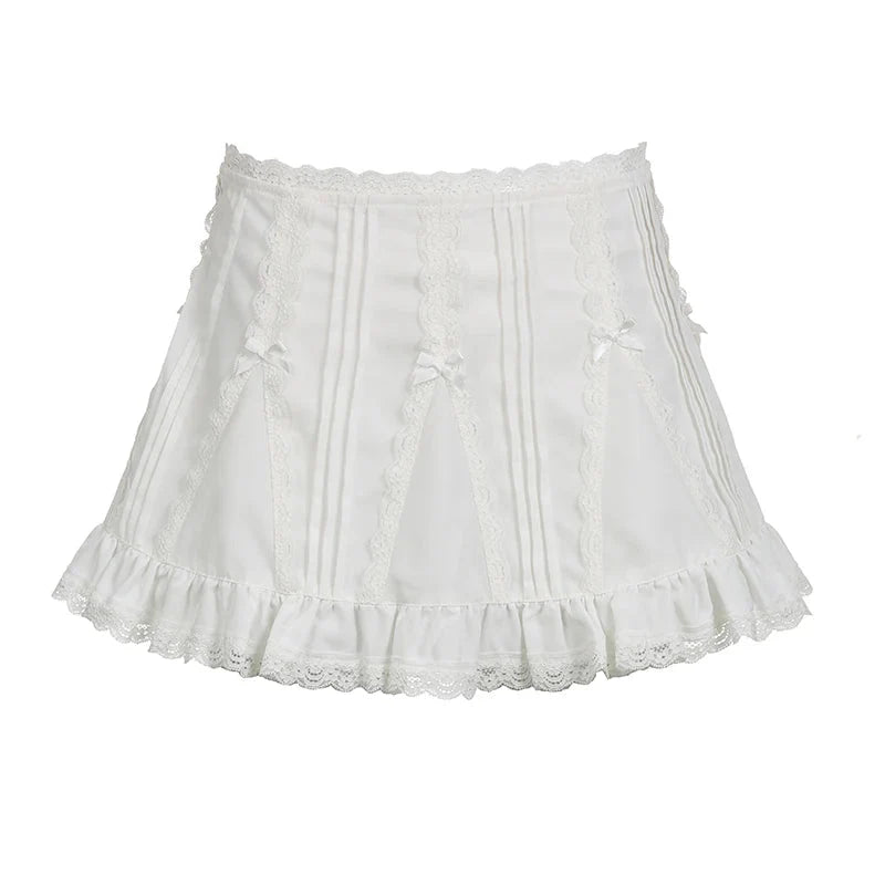 Lacey White Mini Skirt — vista frontale