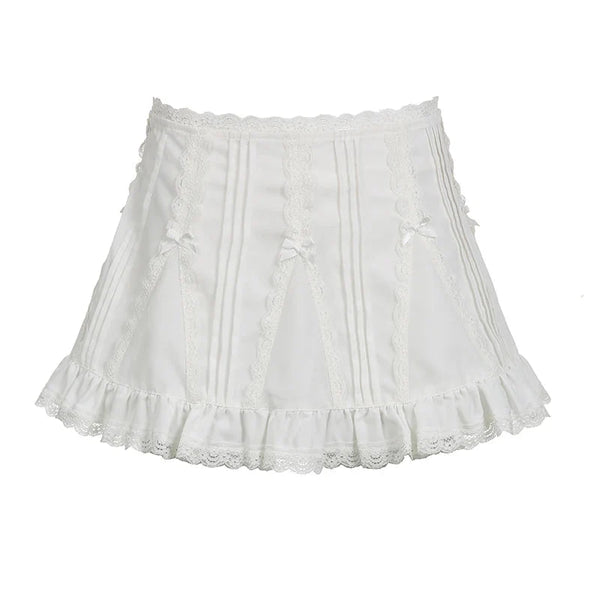Lacey White Mini Skirt — vista frontale