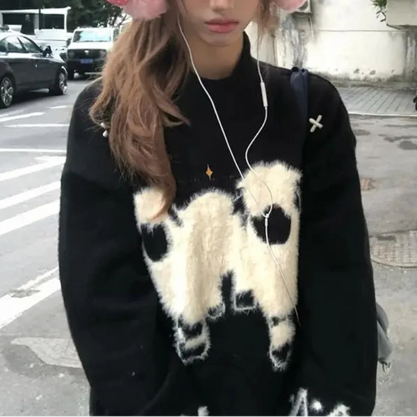Lambs Jacquard Graphic Sweater — vista frontale