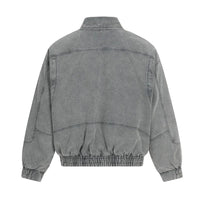 Lapel Airplane Buckle Denim Jacket — vista posteriore