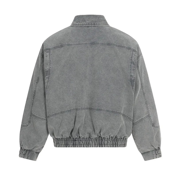 Y2K Lapel Airplane Buckle Denim Jacket