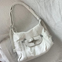 Leather Cross Handbag — vista laterale