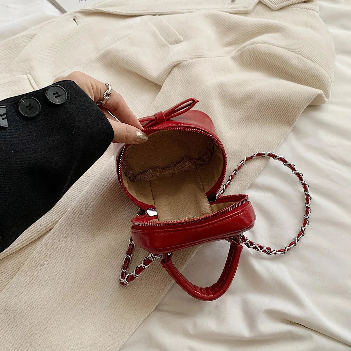 Leather Mini Box Handbag — vista frontale