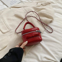 Leather Mini Box Handbag — vista frontale