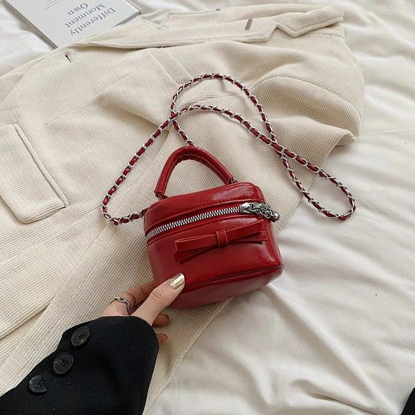 Leather Mini Box Handbag — vista frontale