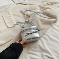 Leather Mini Box Handbag — dettaglio della stampa