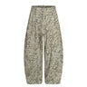 Y2K Leopard Print Baggy Denim Curved Barrel Jeans
