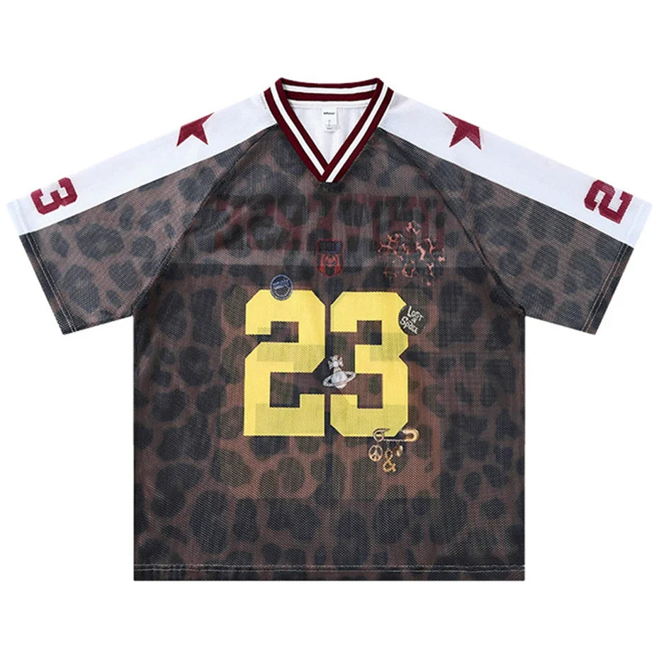 Leopard Print Mesh Jersey — vista posteriore