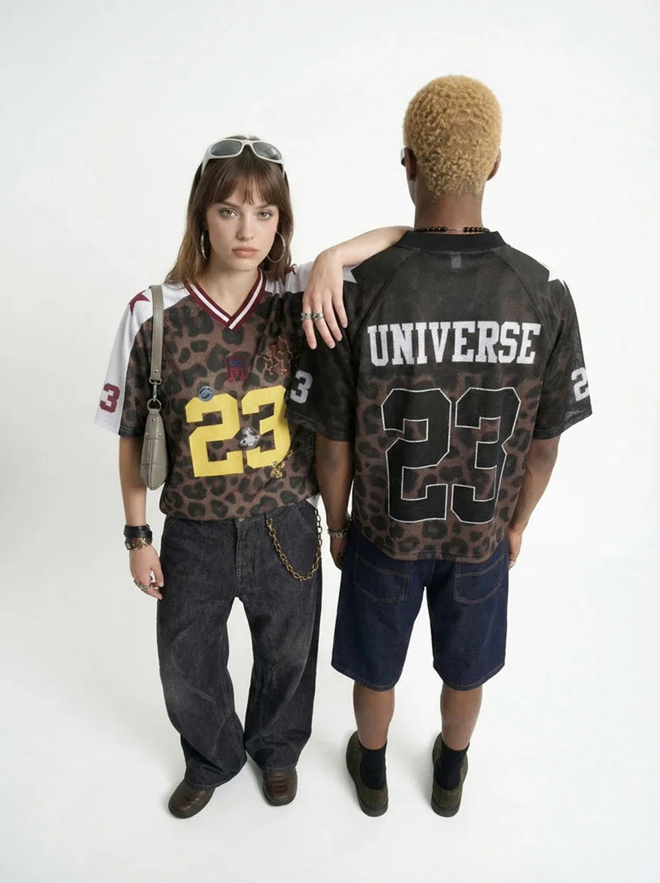 Leopard Print Mesh Jersey — dettaglio del tessuto