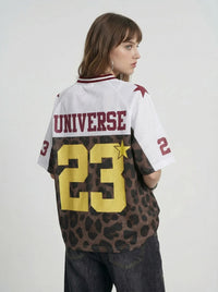 Leopard Print Mesh Jersey — vista laterale