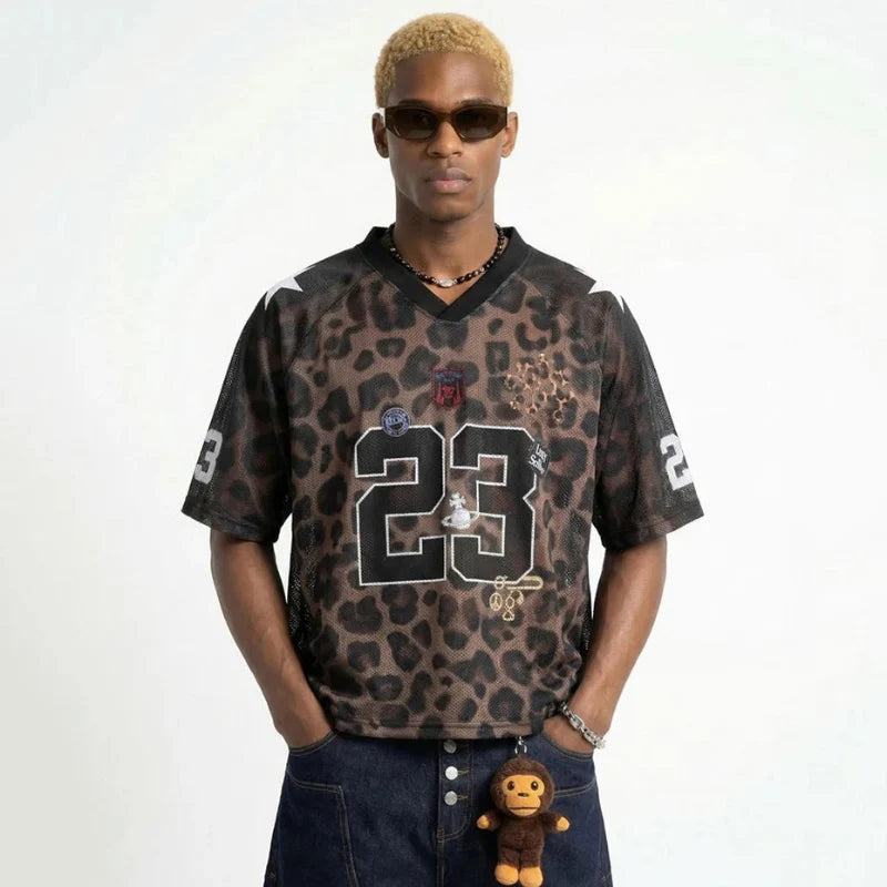 Leopard Print Mesh Jersey — dettaglio