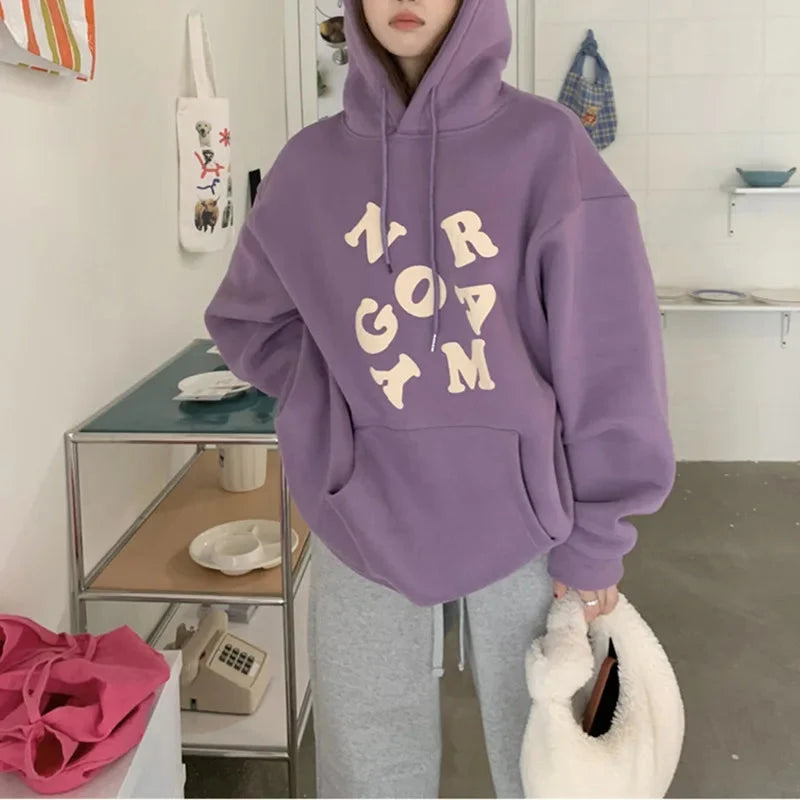 Letter Collage Baggy Womens Hoodie — dettaglio