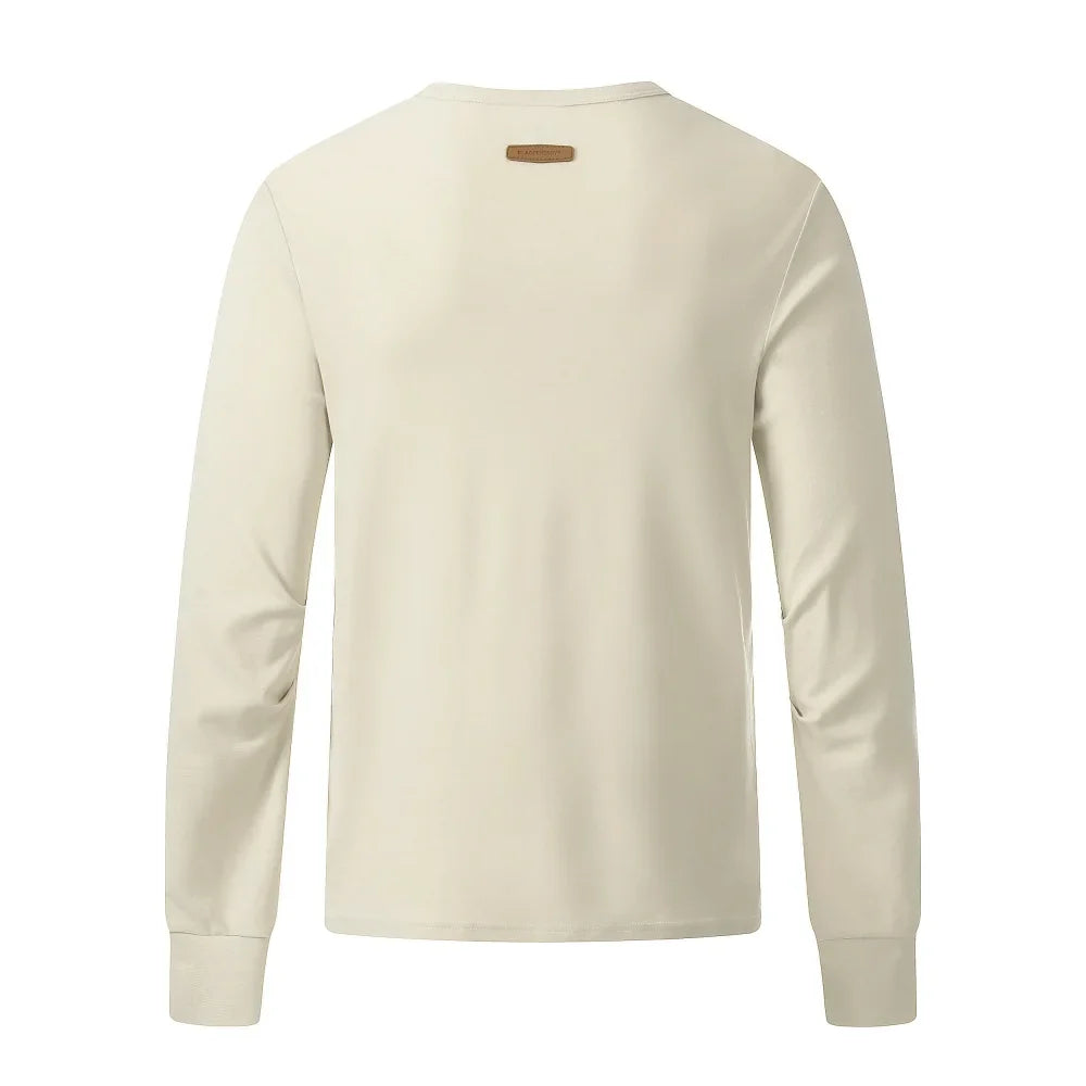 Letter Print Henley Button Long Sleeve Top — vista completa