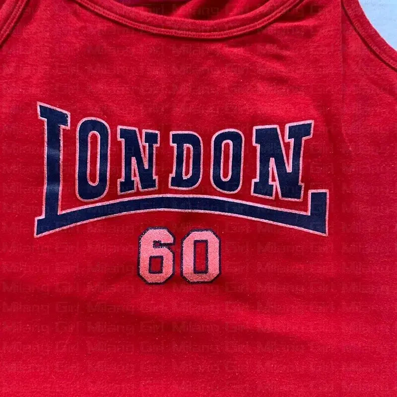 London Retro Tank Top — dettaglio della stampa