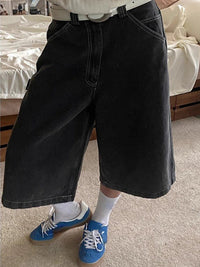 Long Baggy Denim Shorts Jorts — dettaglio