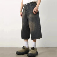 Long Denim Shorts Jorts — dettaglio della stampa