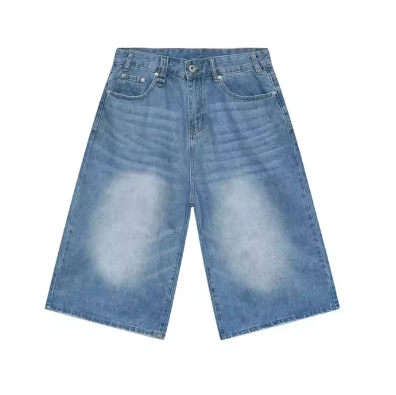 Long Denim Shorts Jorts — vista frontale