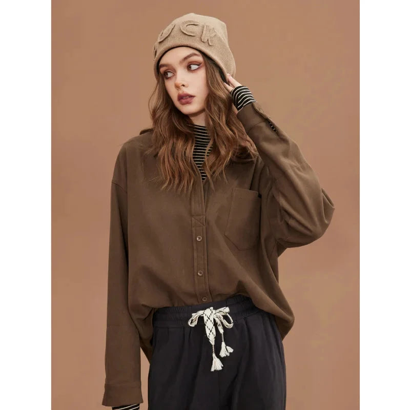 Long Sleeve Button Up Blouse Shirt — dettaglio della stampa
