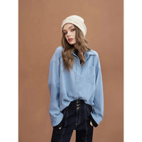 Long Sleeve Button Up Blouse Shirt — vista posteriore