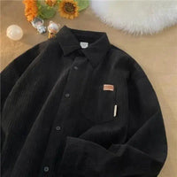Long Sleeve Corduroy Shirt — vista frontale