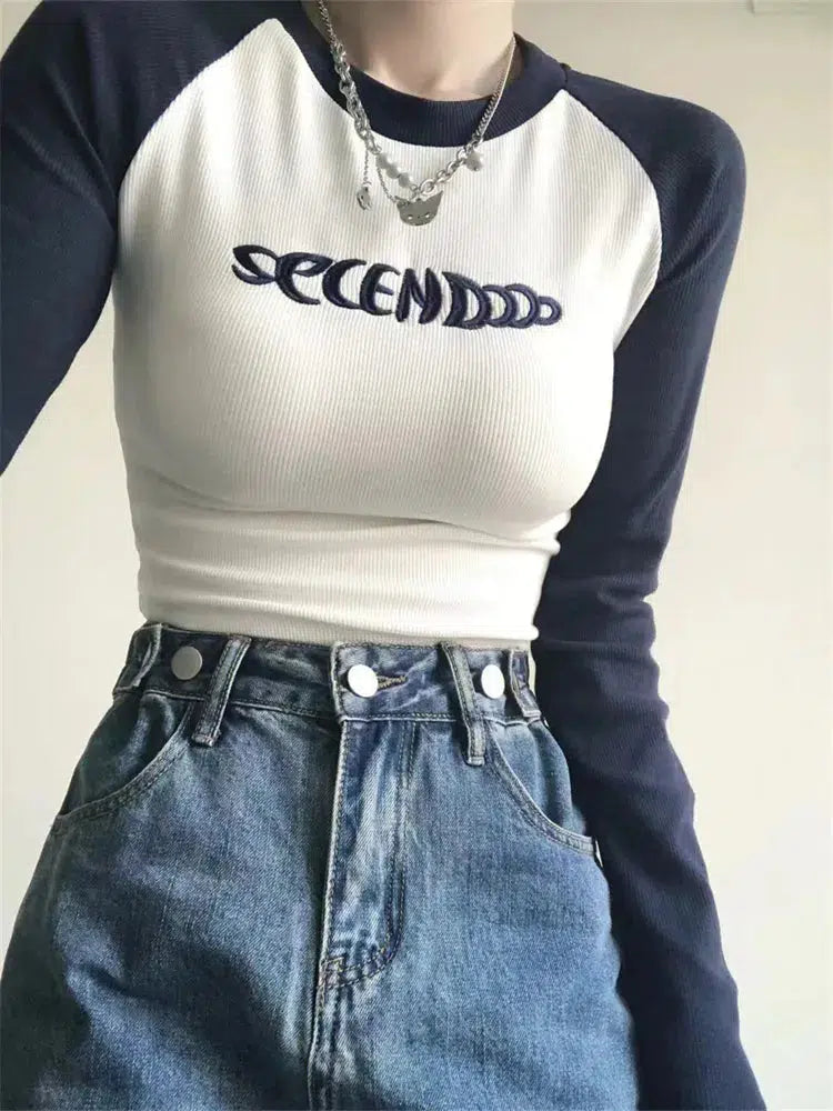 Long Sleeve Embroidered Top — dettaglio della stampa