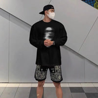 Long Sleeve Faces Graphic Top T Shirt — dettaglio della stampa
