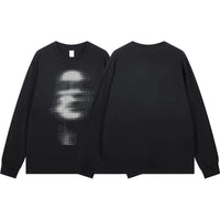 Long Sleeve Faces Graphic Top T Shirt — vista frontale